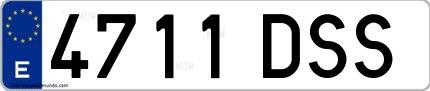 Ejemplo de matrícula española 4711 DSS