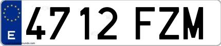 Ejemplo de matrícula española 4712 FZM