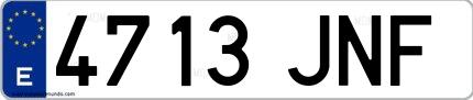 Ejemplo de matrícula española 4713 JNF
