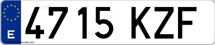 Ejemplo de matrícula española 4715 KZF