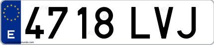 Ejemplo de matrícula de coche ordinaria 4718 LVJ