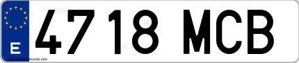 Ejemplo de matrícula española 4718 MCB