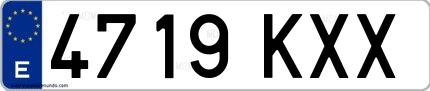Ejemplo de matrícula española 4719 KXX