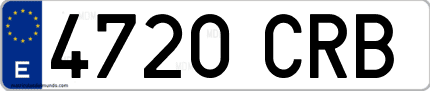 Ejemplo de matrícula de coche ordinaria 4720 CRB