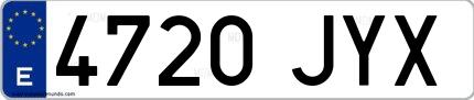 Ejemplo de matrícula española 4720 JYX