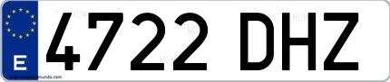 Ejemplo de matrícula española 4722 DHZ