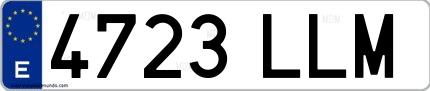 Ejemplo de matrícula española 4723 LLM