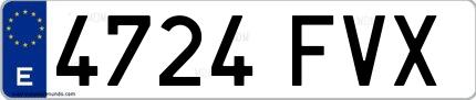 Ejemplo de matrícula española 4724 FVX