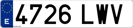 Ejemplo de matrícula de coche ordinaria 4726 LWV