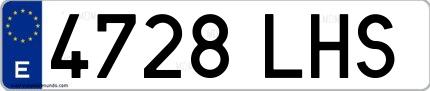 Ejemplo de matrícula española 4728 LHS