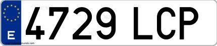 Ejemplo de matrícula española 4729 LCP