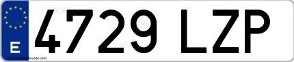 Ejemplo de matrícula española 4729 LZP