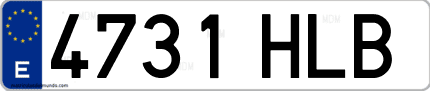Ejemplo de matrícula de coche ordinaria 4731 HLB