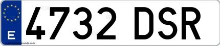 Ejemplo de matrícula española 4732 DSR