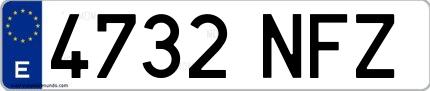 Ejemplo de matrícula española 4732 NFZ