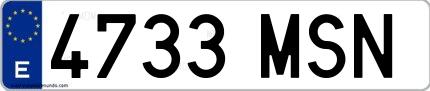 Ejemplo de matrícula española 4733 MSN
