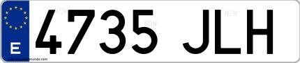 Ejemplo de matrícula española 4735 JLH