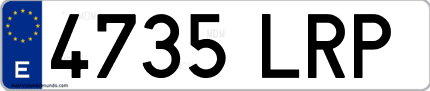 Ejemplo de matrícula de coche ordinaria 4735 LRP