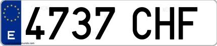 Ejemplo de matrícula española 4737 CHF