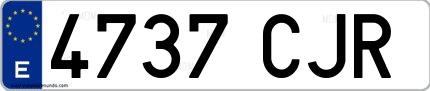 Ejemplo de matrícula española 4737 CJR