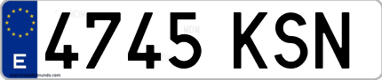 Ejemplo de matrícula de coche ordinaria 4745 KSN