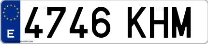 Ejemplo de matrícula española 4746 KHM