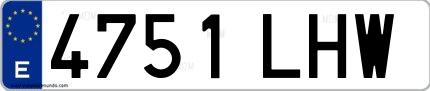 Ejemplo de matrícula española 4751 LHW