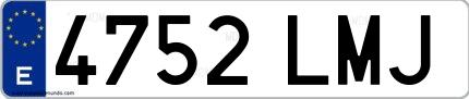 Ejemplo de matrícula española 4752 LMJ