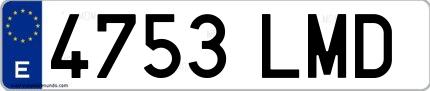 Ejemplo de matrícula española 4753 LMD