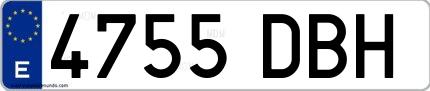 Ejemplo de matrícula española 4755 DBH