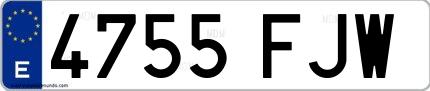 Ejemplo de matrícula española 4755 FJW