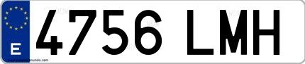 Ejemplo de matrícula española 4756 LMH