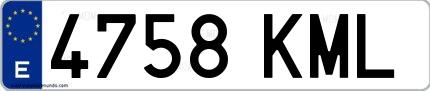 Ejemplo de matrícula española 4758 KML