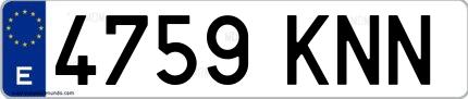 Ejemplo de matrícula española 4759 KNN