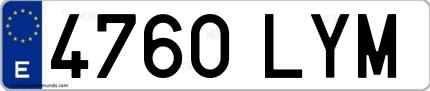 Ejemplo de matrícula española 4760 LYM