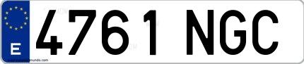 Ejemplo de matrícula española 4761 NGC