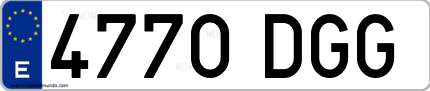 Ejemplo de matrícula de coche ordinaria 4770 DGG