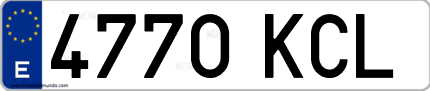 Ejemplo de matrícula de coche ordinaria 4770 KCL