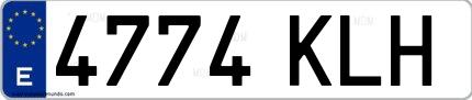 Ejemplo de matrícula española 4774 KLH