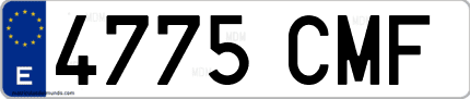 Ejemplo de matrícula de coche ordinaria 4775 CMF