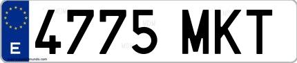 Ejemplo de matrícula española 4775 MKT