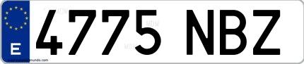 Ejemplo de matrícula española 4775 NBZ
