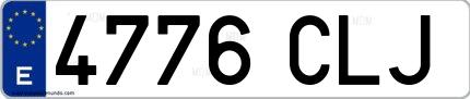 Ejemplo de matrícula española 4776 CLJ