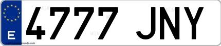 Ejemplo de matrícula española 4777 JNY