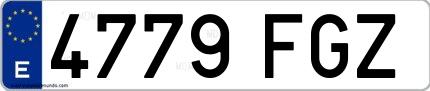Ejemplo de matrícula española 4779 FGZ