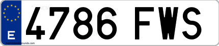 Ejemplo de matrícula de coche ordinaria 4786 FWS
