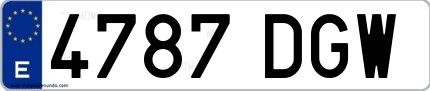 Ejemplo de matrícula española 4787 DGW