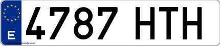 Ejemplo de matrícula española 4787 HTH