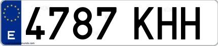 Ejemplo de matrícula española 4787 KHH