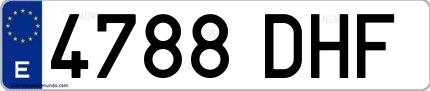 Ejemplo de matrícula española 4788 DHF